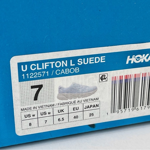 NWT Hoka One One Clifton L Suede in Country Air / Bit of Blue Unisex - Picture 10 of 15